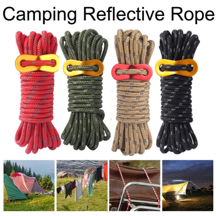 Wind String Wire Rope 4M Camping Tent Rope Multifunction Paracord Rope Tent Reflective Wind ...