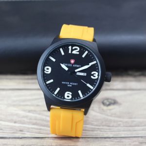 Jam tangan Pria Fashion 0024 tali silicon / rubber tanggal hari aktif analog