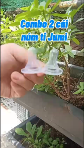 Combo 2 cái núm vú Jumi núm ti sử dụng cho bình sữa cổ hẹp Jumi Mirai Cacara núm ty siêu mềm chống sặc chống đầy hơi