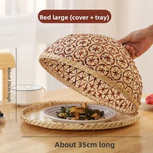 Handmade Bamboo Woven Food Cover Dustproof Leftovers Cover Kitchen Tablecloth Fly Proof Meal Cover Home Use Restaurant