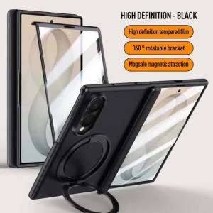 szhaiyu | Shockproof Magnetic Wireless Charging Matte Case For Samsung Galaxy Z Fold 8 Ultra 7 With Rotating Bracket Hinge Tempered Film