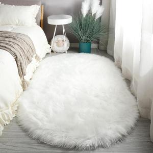 VIKAMA Hiện Đại Hình Bầu Dục Mềm Lông Tơ Thảm Màu Trơn Phòng Khách Phòng Ngủ Thảm Trải Đầu Giường Chống Trơn Trượt Chống Thấm Nước Chống Phai Màu Polyester