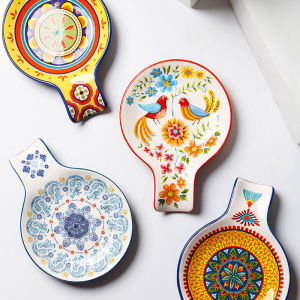 ที่วางช้อนจานขนมหวานเซรามิก5.5นิ้ว OMK อเมริกัน