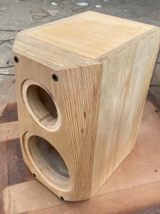 Real Wood HiFi Speaker 8 Inch Diamond Cut Angle Birch Wood Sandwich Box Two-Way Frequency Divider No Power Supply Required