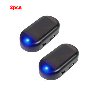 1/2pcs Car Fake Security Light Solar Powered Simulated Dummy Alarm Wireless Warning Anti-Theft Caution Lamp LED Flashing Lights