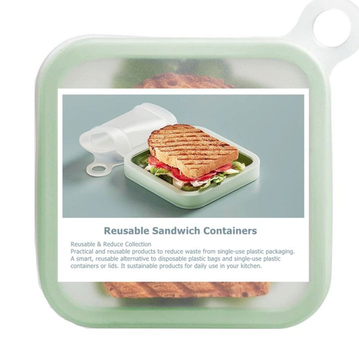 Reusable Sandwich Container Silicone Sandwiches Box Lunch Container