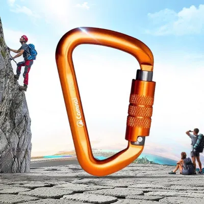 Camnal | Heavy Duty D Shape Automatic Carabiner Lock for Climbing