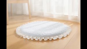 Round Ruffled Ice Silk Cooling Pet Mat Summer Breathable Cat Sleeping Pad Non-Slip Washable Cushion Cute Frill Edge Pet Bed Mat
