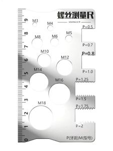 1 PC สกรู Thread PITCH Gauge ไม้บรรทัดเครื่องมือวัด Bolt NUT เมตริกสแตนเลสสกรูตัดวัดมุมรุ่นวัด