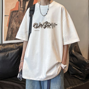 เสื้อยืดแขนสั้นผู้ชายคอตตอนแท้หลวมๆ สไตล์ลำลอง ฤดูร้อน 2025 เสื้อยืดคู่รัก แฟชั่น เยาวชน ระบายอากาศได้ดี ปกติ