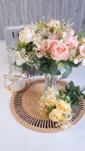 Mawar Peony Artificial/Bunga MawarX5/Bunga Hantaran/Bunga Buket/Bunga Dekorasi (KN-204)