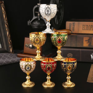 1 metal shell flower embossed design of white wine cup palace retro style spirit cup suitable for banquets restaurants bars.