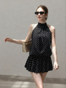 Cantonstory | Halter Strap Backless Slimming Summer Short Dress
