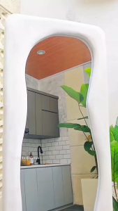Cermin Korea Aesthetic Meta Standing Mirror Fullbody Wavy Bahan Beludru Aesthetic Ukuran Jumbo