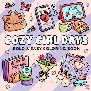K-POP FAN Bold-easy Patterns Coloring Book for Adults Cute Drawing Book Perfect Gift for Party and Birthday