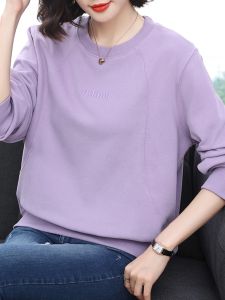 Áo Hoodie Nữ Trung Niên Áo Trẻ Trung Kiểu Tây Mẫu Xuân Thu Áo Dài Tay Rộng Rãi Cỡ To Cao Quý Áo Phông Thời Trang Cho Mẹ