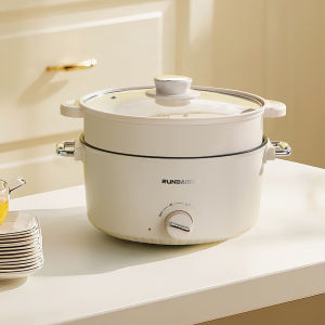 5L Electric Cooker Multifunctional Electric Cooking Pot 1000W Big Capacity Non-stick Pot with Steamer Rice Cooker Hot Pot Electric Frying Pan 28CM