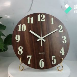 TOP HOME PH Luminous Wooden Glow in the Dark Minimalist Nordic Round Design Wall Clock