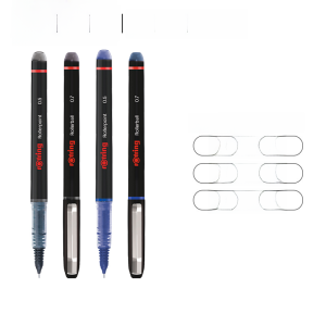 Rotring Disposable Direct Ink Roller Pen Needle Tube Tip Drawing Blue Neutral Pen Primary And Middle School Use Black And Blue 0.5mm