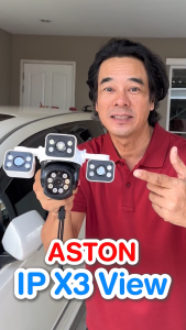 [3 in 1] กล้องวงจรปิด 3 กล้อง Aston IP X3 View กล้องบ้านเลนส์กว้าง เห็นทุกมุม ติดตั้งภายนอกบ้าน รับประกันสินค้า 1 ปี