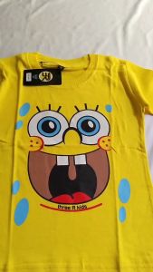 Kaos Distro Anak Motif SpongeBob (2-10 Tahun) Untuk Cewek / Cowok