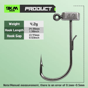 9KM DWLIFE | 9KM Ned Jig Head Hook 10pcs Hex Mushroom Jig Head Hook with Keeper Swimbait Jig Hook Saltwater Freshwater for Trout Bass Walleye