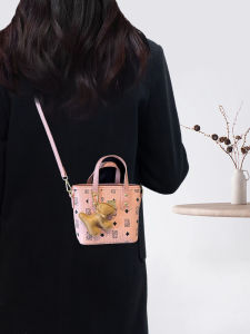 Pink Bucket Bag Womens Handbag Luxury Minimalist Style Single Shoulder Crossbody Soft PU Leather Fashion Accessory for Young Women