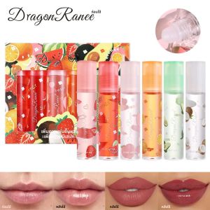 ชุดลิปกลอสรสสตรอเบอร์รี่ 6 ชิ้น Hydrating Plumping Lip Oil Transparent Shine Moisturizing Liquid ลิปสติกแต่งหน้า