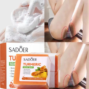 SADOER | Natural Turmeric Soap Body Cleaning Lightening Dark Underarm Leg Bath Cleansers Brightening Face Soap Tender Skin Care Beauty