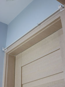 Adhesive Side Mount Door Curtain Rod Hole Free Clamp No Drilling Cabinet Curtain Rod Towel Hook Support Stretchable Pole