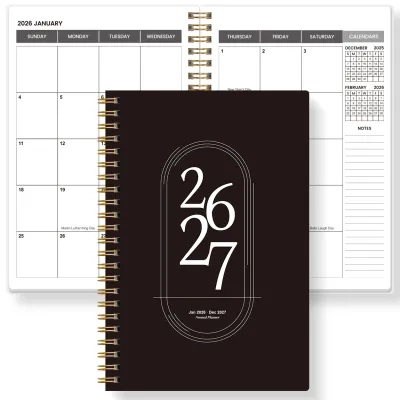 TREES Notebook Promotion 2026-2027 A5 Weekly & Monthly Planner Gold coil binding purple minimalist notebook