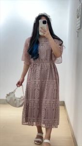 6170 Lindy 2 In 1 Combi Brukat Midi Dress Pesta