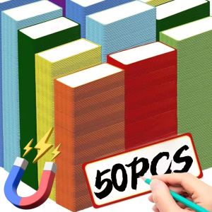 \ud83d\udd2550PCS Magnetic Dry Erase Label Card Name Plate Tags Reusable Stickers School Office for Whiteboards Refrigerator Color Sticker