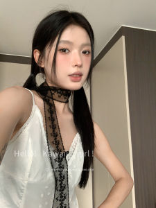 Korean Style Long Lace Scarf Womens Hairband Decorative Bow Tie Vintage Necktie Waist Belt Autumn Winter Fashion Accessories