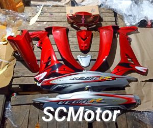 Cover Body Fullset Halus Yamaha Vega R New Warna Merah Silver