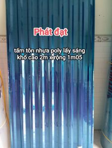 Tôn nhựa cao 1m hoặc 2m x rộng 1m05 x dày 6dem dùng để lấy sáng mái nhà  tôn che mưa gió tốt...
