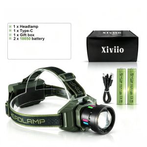 990000000LM Super Bright LED Headlamp USB Rechargeable Zoomable Head Torch 6000M Long Shot for Camping Fishing Hunting Outdoor