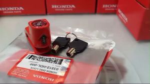 Kunci Gembok Cakram Motor Honda Universal HDL Warna Merah - Keamanan Tinggi