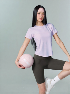 Shoulder-Patched Waist-Shaping T-Shirt