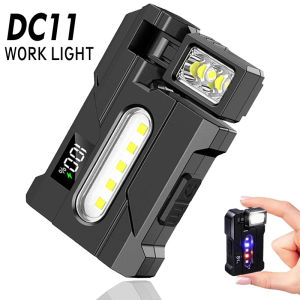Multifunctional Mini Flashlight with Clip Rechargeable Rotating Magnetic Work LightPortable Hands Free Light for EDC Outdoors
