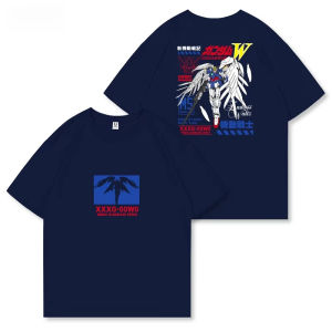 Bandai | Flying Wing Zero Gundam T-Shirt Gundam Mobile Suit W Crew Neck Fashion Vintage Casual pure Cotton Casual Short Sleeve Streetwear