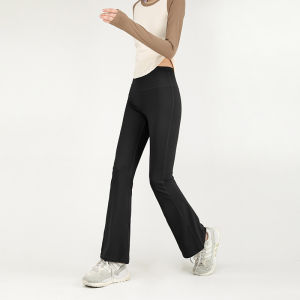 Maxrun Nude Feel Comfortable Fitness Pants Womens Tight Skinny Sports Pants Plus Size High Waist Hip Lift Wide Leg Yoga Pants