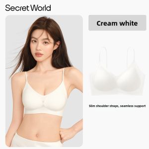Secret World | Seamless Small Bust Gathering Thin Strap Bra Summer