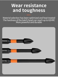 6PCS Cross Screwdriver Head Strong Magnetic Anti Slip High Hardness Electric Screwdriver Tool Electric Drill Extended Hexagonal