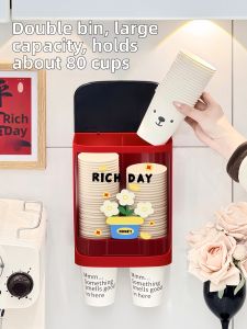 Wall-mounted Dustproof Paper Cup Holder Easy Installation