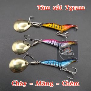 Mồi tôm sắt câu lure cá ChẽmMăngChày thìa đuôi thu hút cá 7gram