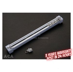 (Free Connector) 0.9mm Lengkap Single (Putih/White) Batang Aluminium Curtain Rail