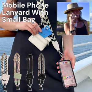 Mobile Phone Lanyard With Small Bag Crossbody Cell Phone Strap Zipper Wallet Mobile Phone Anti-Lost Chain