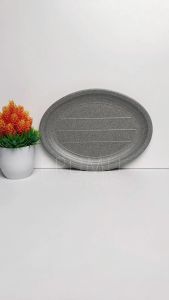 PRUMU Melamine Stone Piring Oval 12 inch - Piring Saji Besar - Piring Cafe - Piring Restoran - Piring Hotel - Golden Dragon P6412A