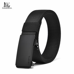 LouisWill Men Belt Outdoor Nylon Belt Automatic Buckle Belt Simple Fashion Belt Men’s Waist Belts Casual Business Belt Jeans Belt Nice Waistband Nylon for Men Belts foe Men Mens Belt